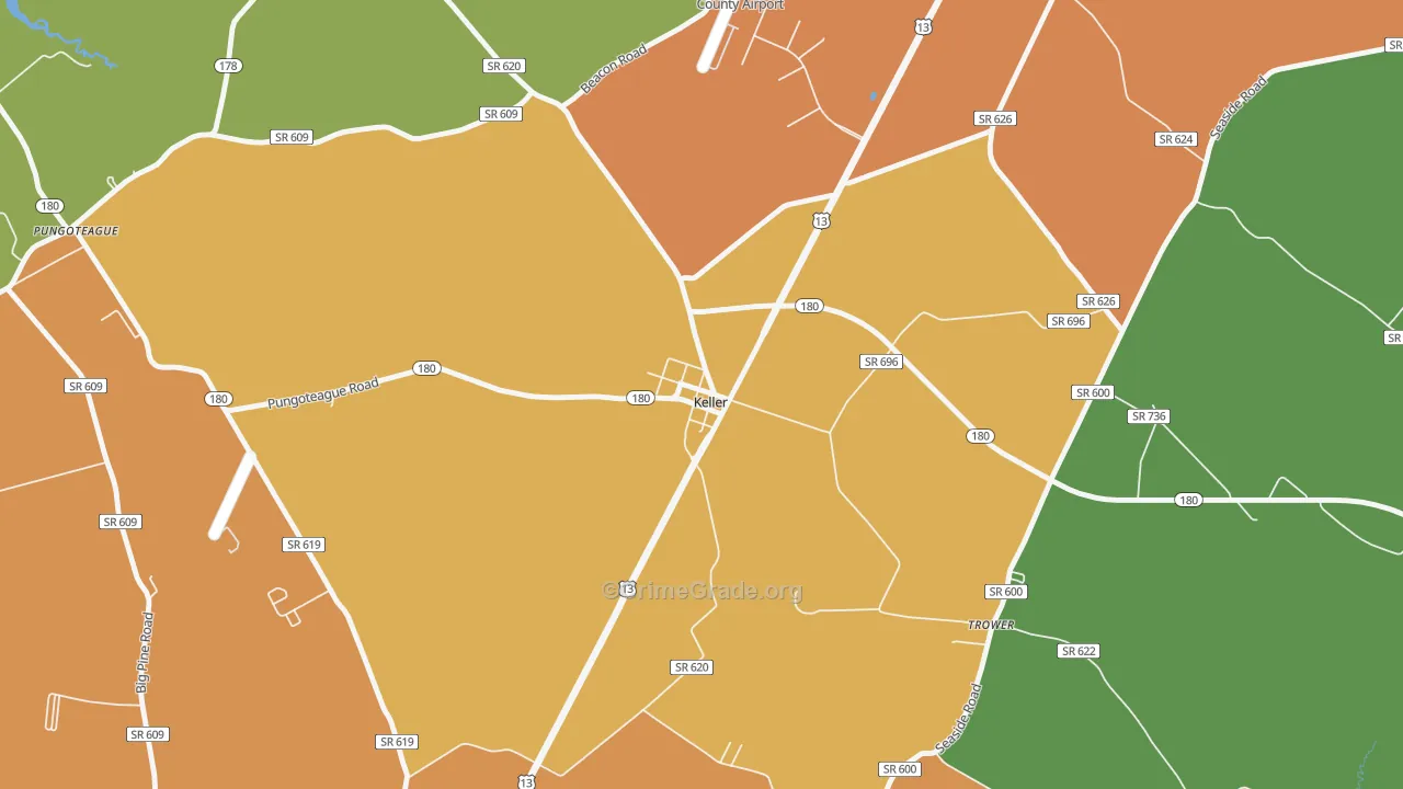 Keller, VA Map of Drug-Related Crime Rates