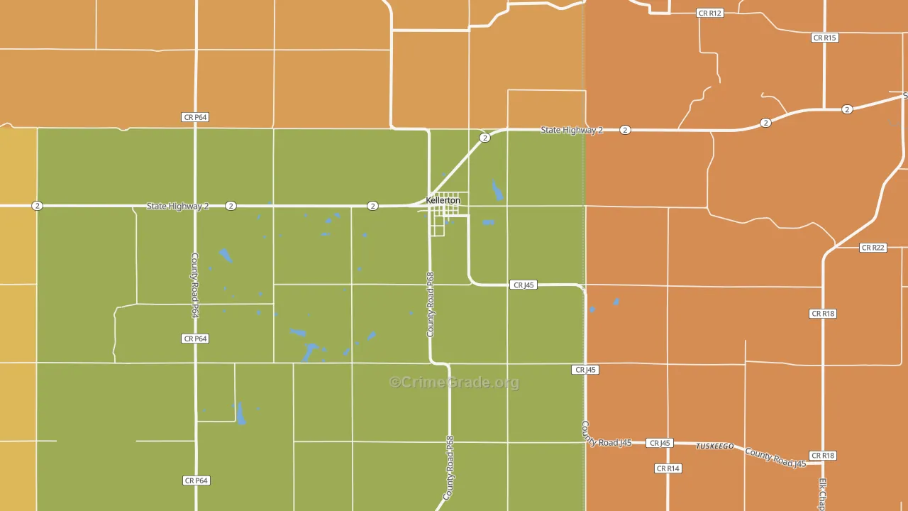 Kellerton, IA Map of Drug-Related Crime Rates