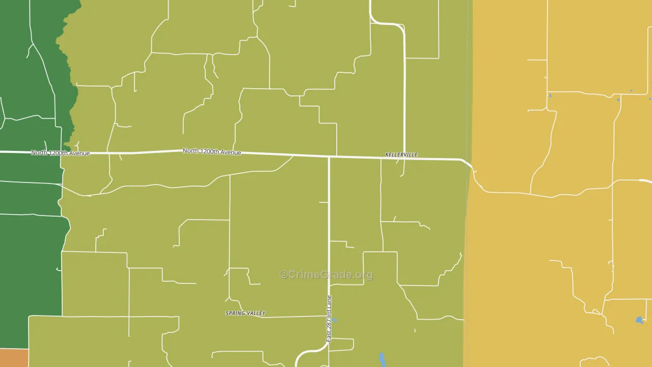 Kellerville, IL Map of Drug-Related Crime Rates