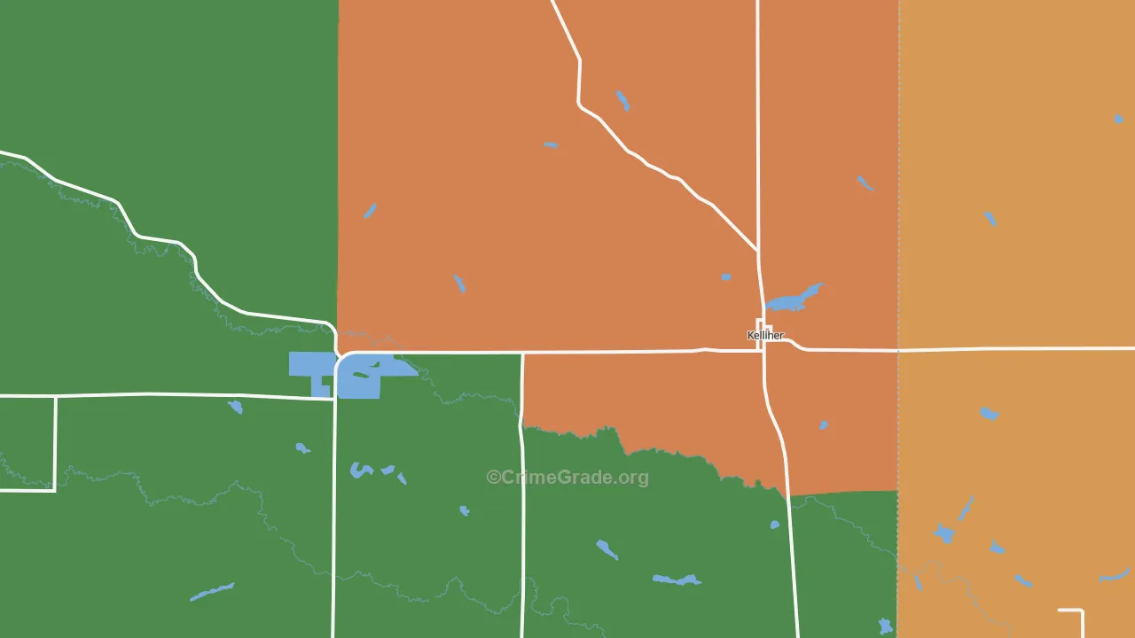 Kelliher, MN Map of Drug-Related Crime Rates