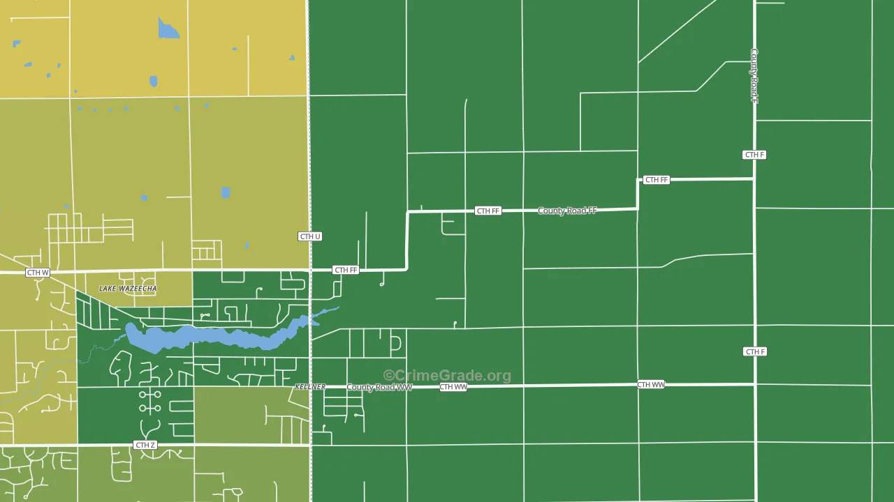 Kellner, WI Map of Drug-Related Crime Rates