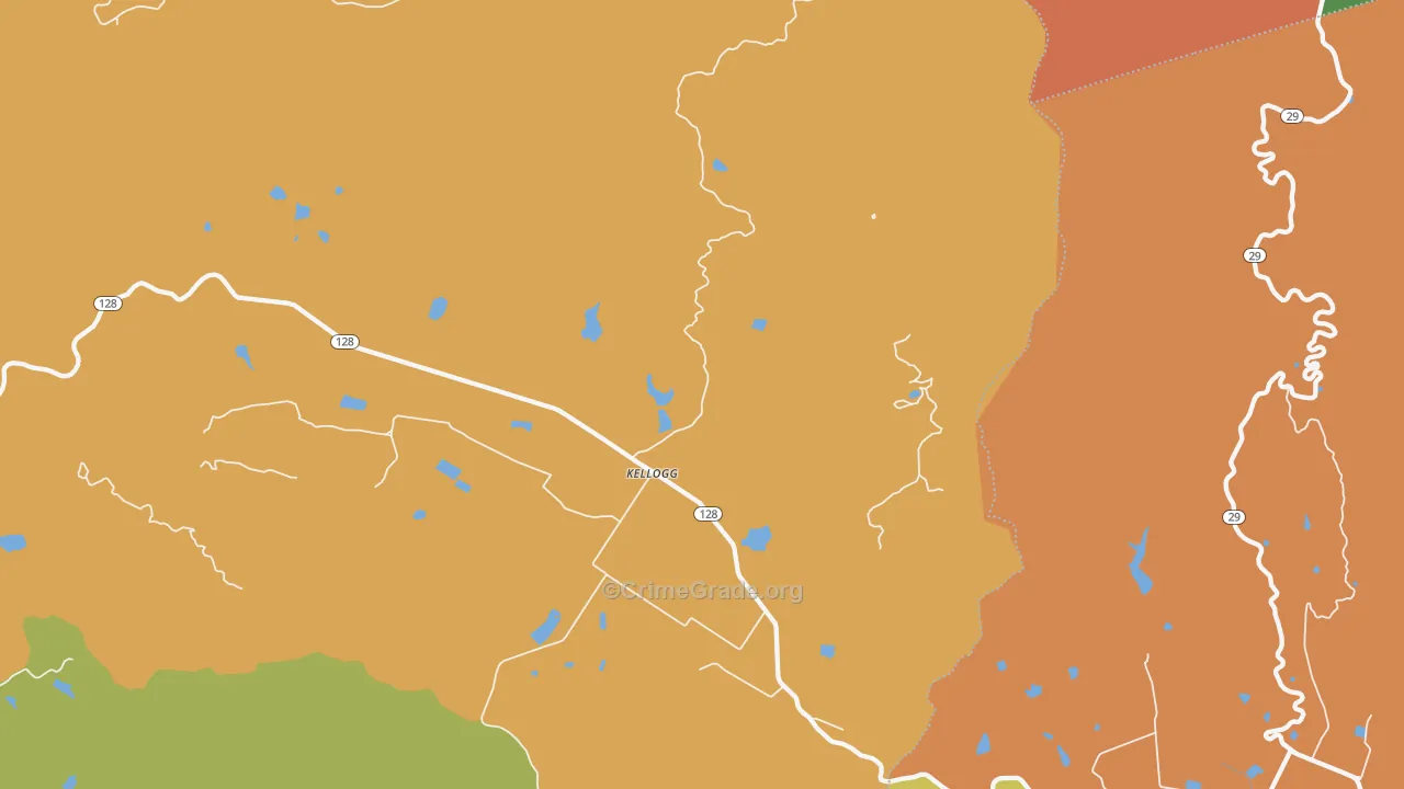 Kellog, CA Map of Drug-Related Crime Rates