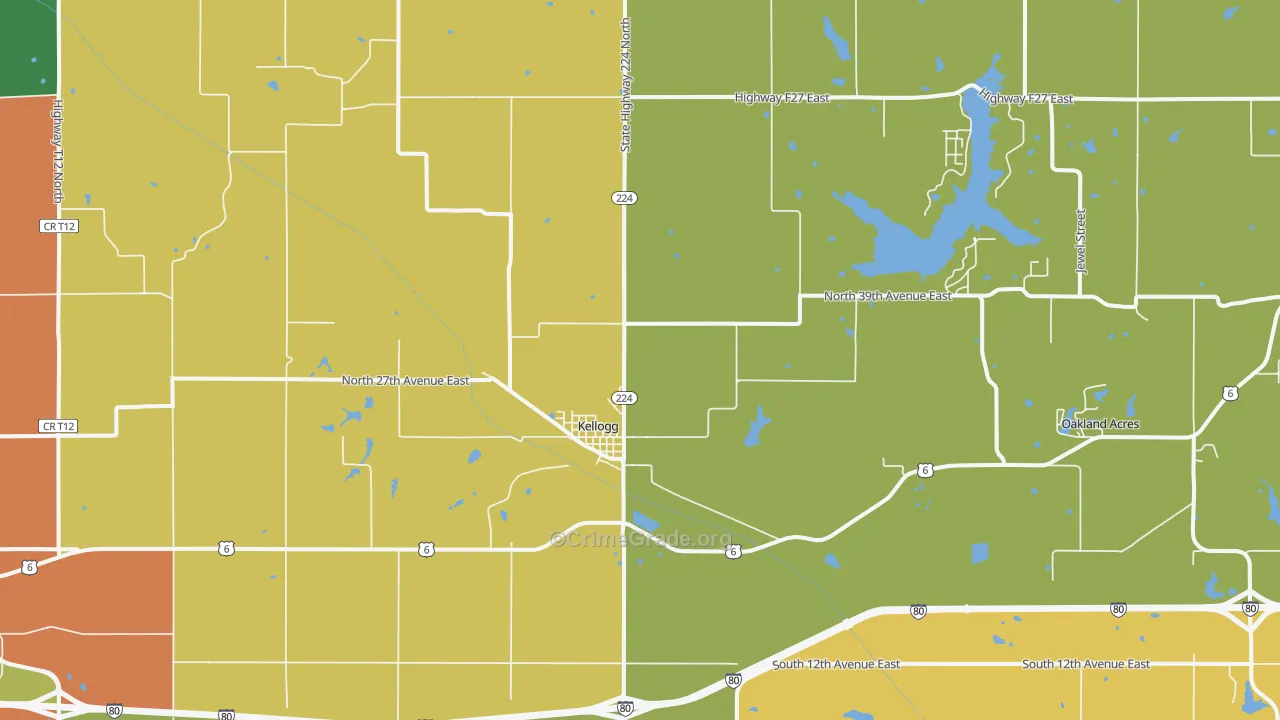 Kellogg, IA Map of Drug-Related Crime Rates