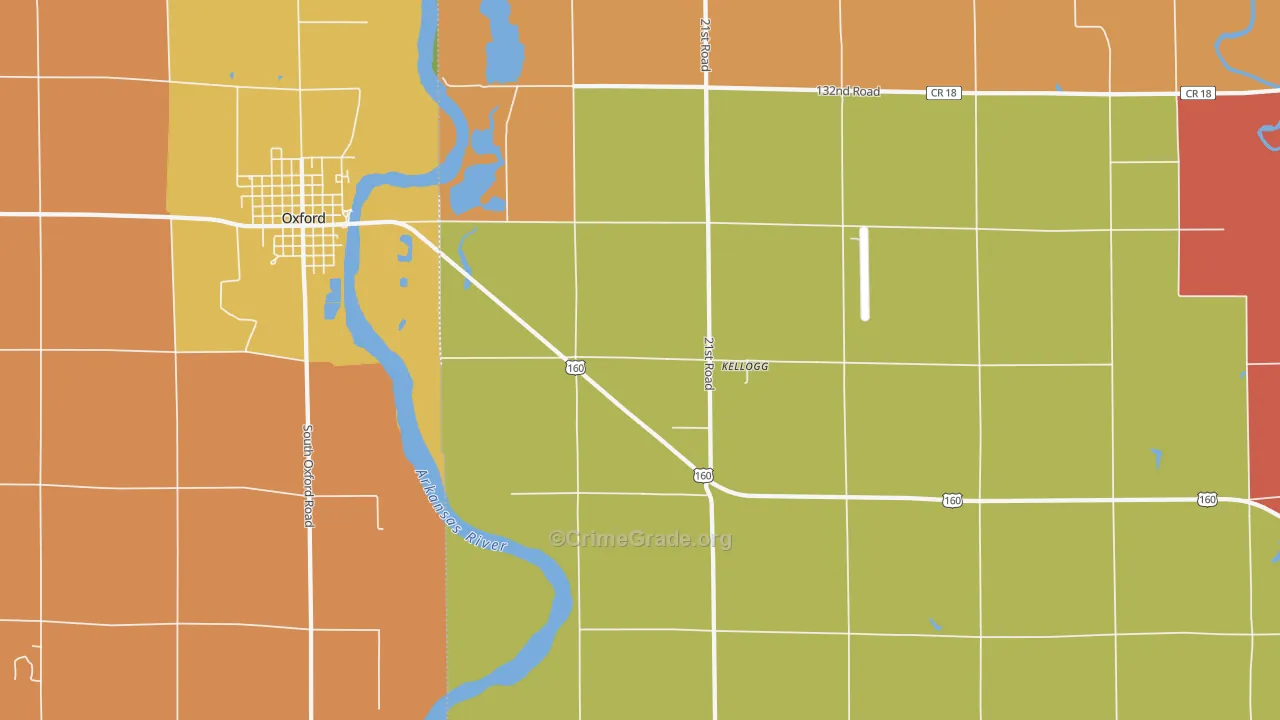 Kellogg, KS Map of Drug-Related Crime Rates