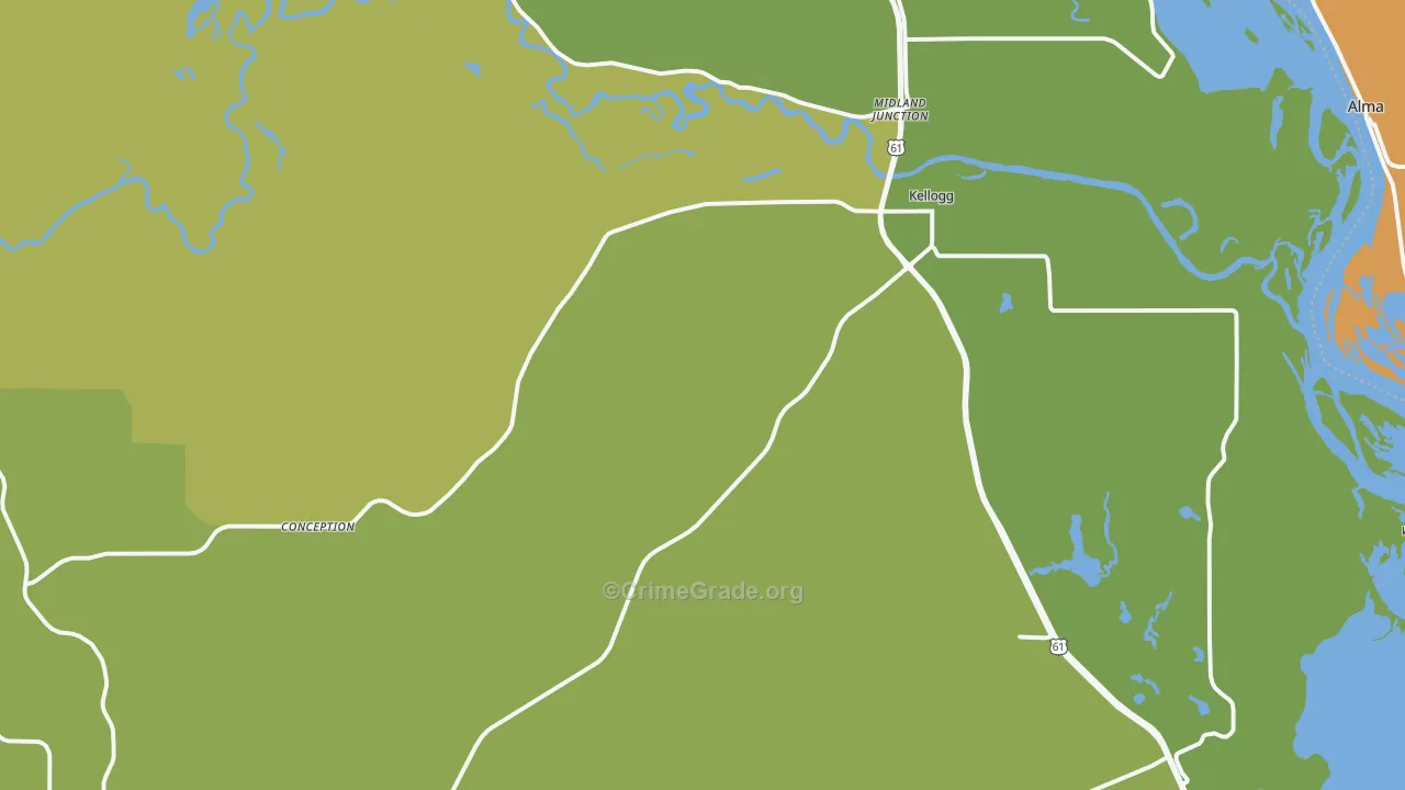 Kellogg, MN Map of Drug-Related Crime Rates