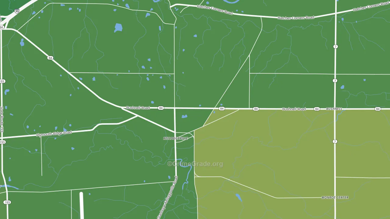 Kelloggsville, OH Map of Drug-Related Crime Rates