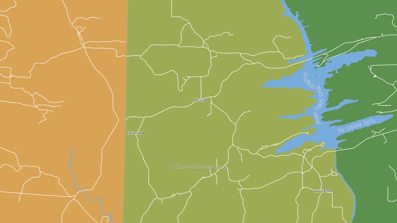 Kellum, AR Map of Drug-Related Crime Rates