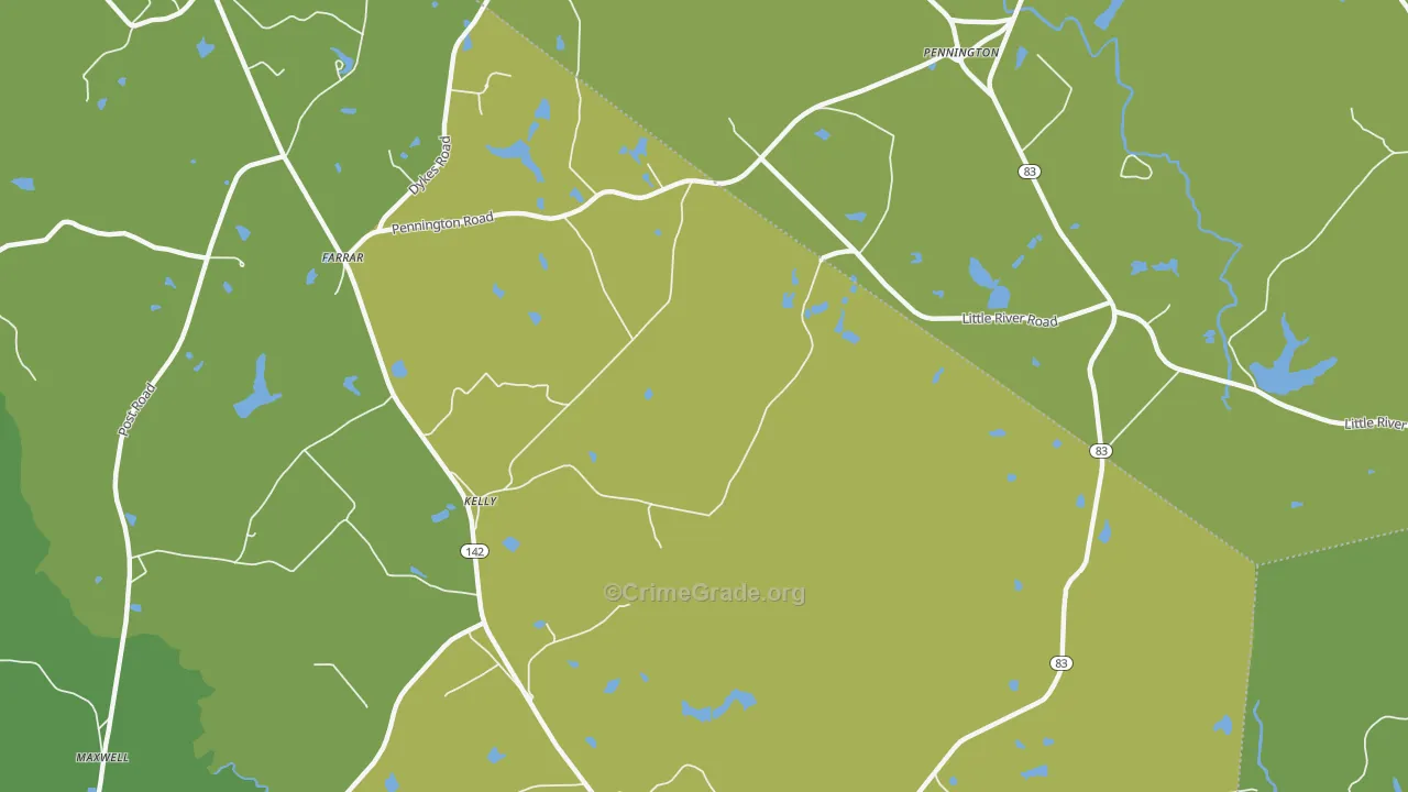 Kelly, GA Map of Drug-Related Crime Rates