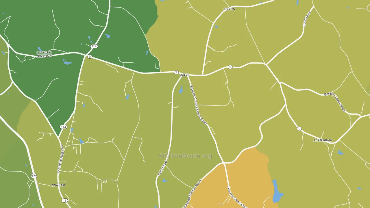 Kelly, SC Map of Drug-Related Crime Rates