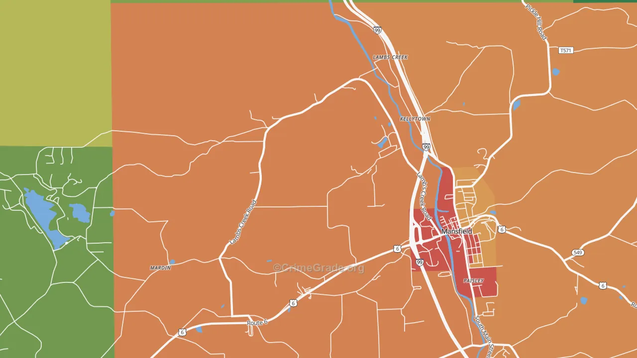 Kellytown, PA Map of Drug-Related Crime Rates
