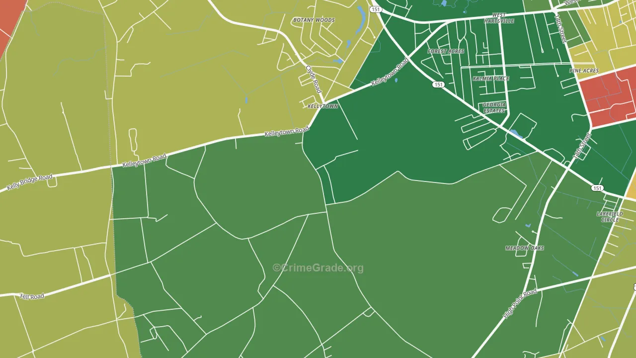 Kellytown, SC Map of Drug-Related Crime Rates