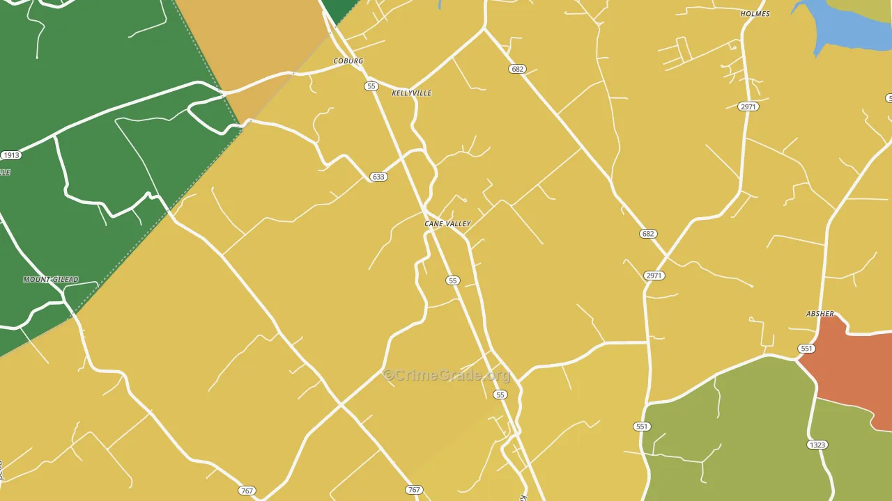 Kellyville, KY Map of Drug-Related Crime Rates