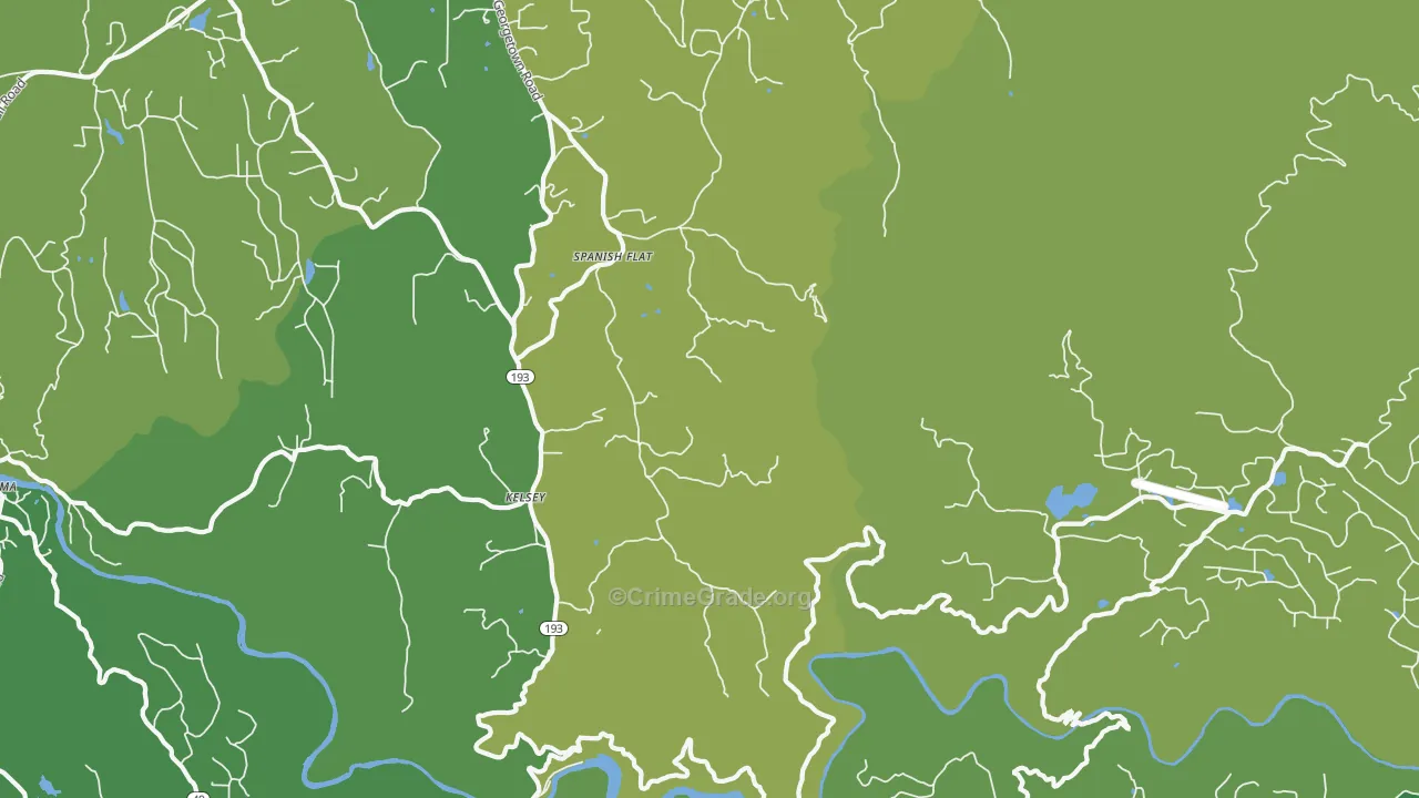 Kelsey, CA Map of Drug-Related Crime Rates