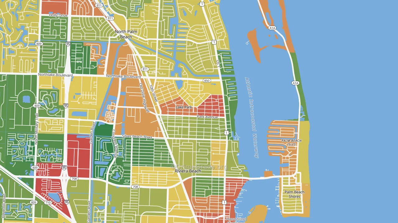 Kelsey City, Lake Park, FL Map of Drug-Related Crime Rates