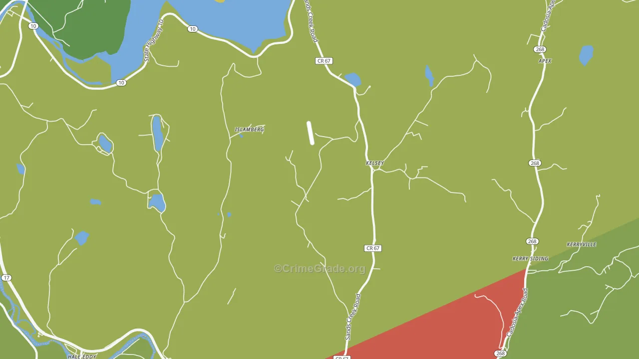 Kelsey, NY Map of Drug-Related Crime Rates