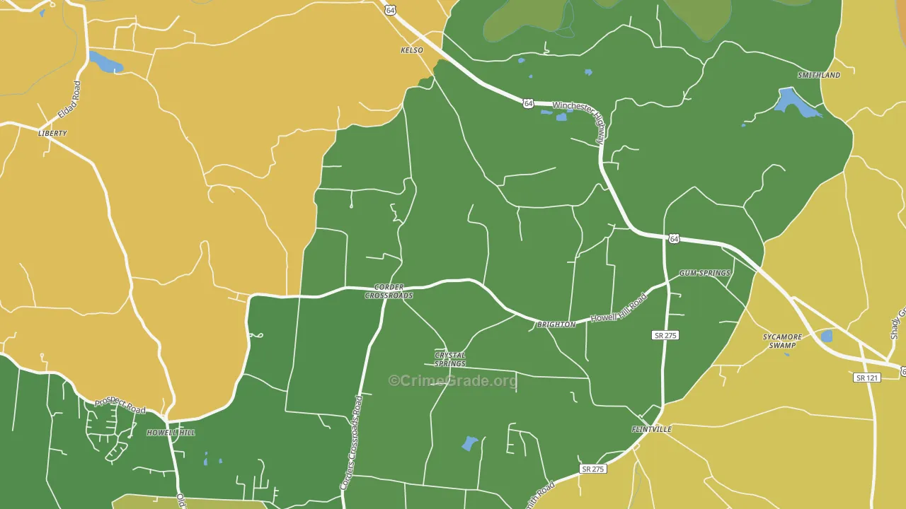 Kelso, TN Map of Drug-Related Crime Rates