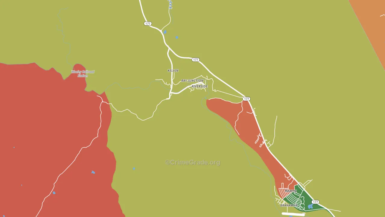 Kelvin, AZ Map of Drug-Related Crime Rates