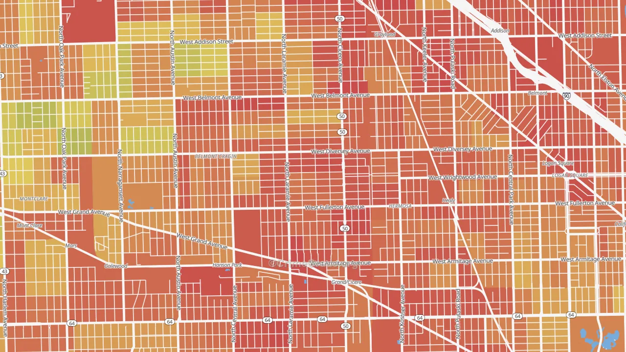 Kelvyn Grove, Chicago, IL Map of Drug-Related Crime Rates