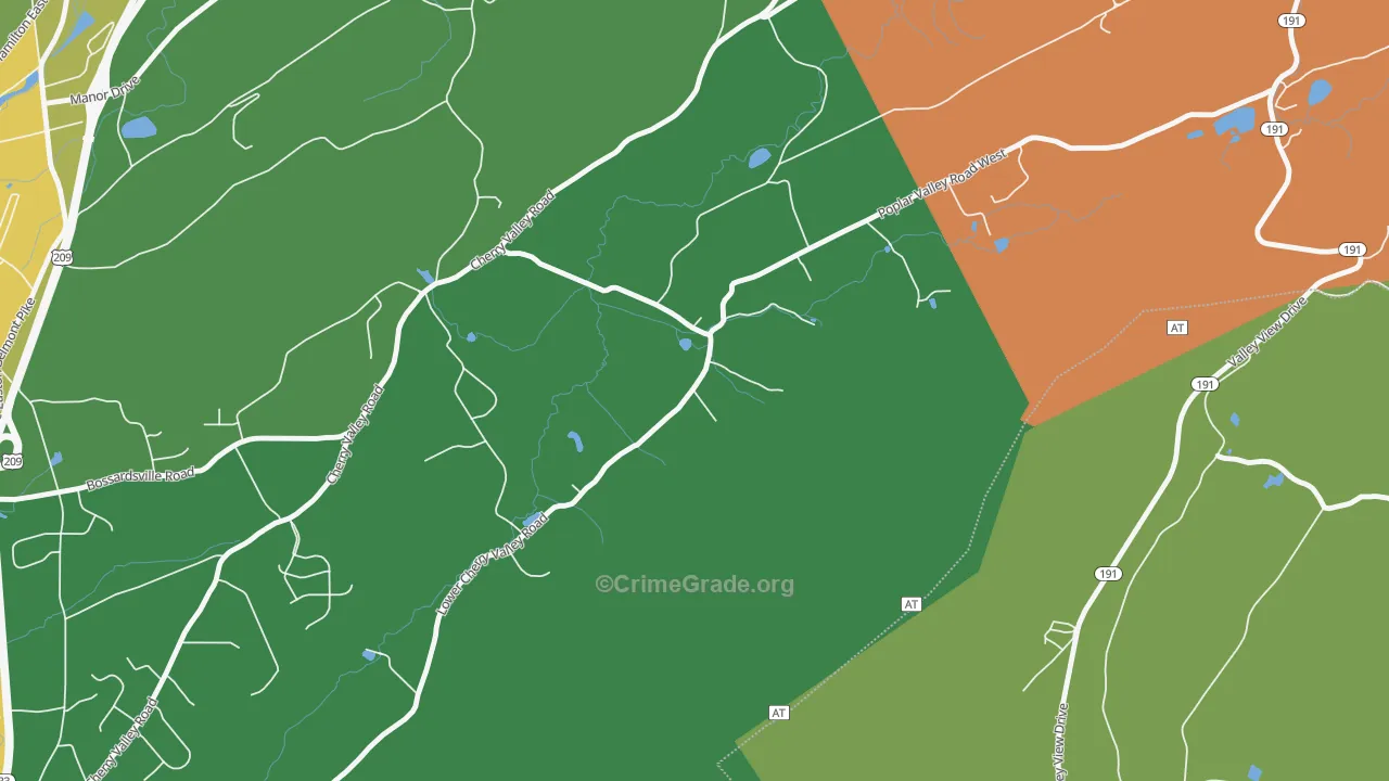 Kemmererville, PA Map of Drug-Related Crime Rates