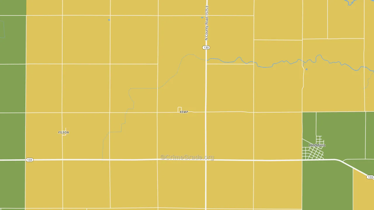 Kemp, IL Map of Drug-Related Crime Rates