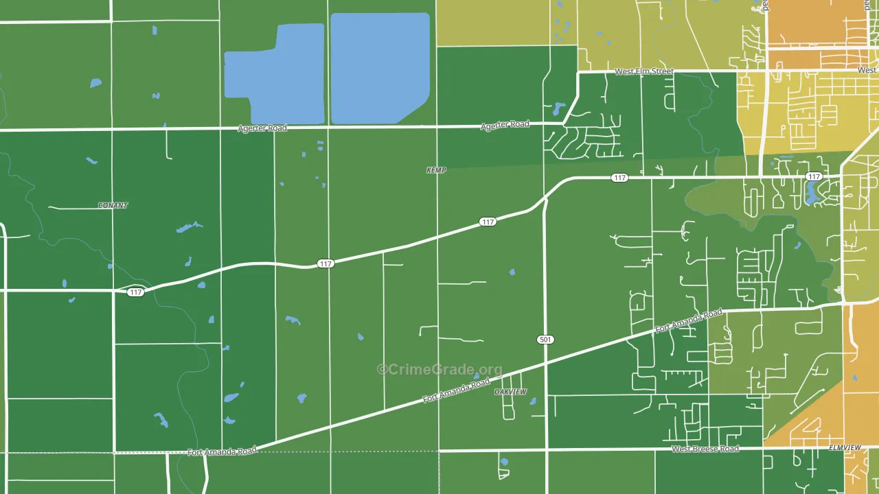 Kemp, OH Map of Drug-Related Crime Rates