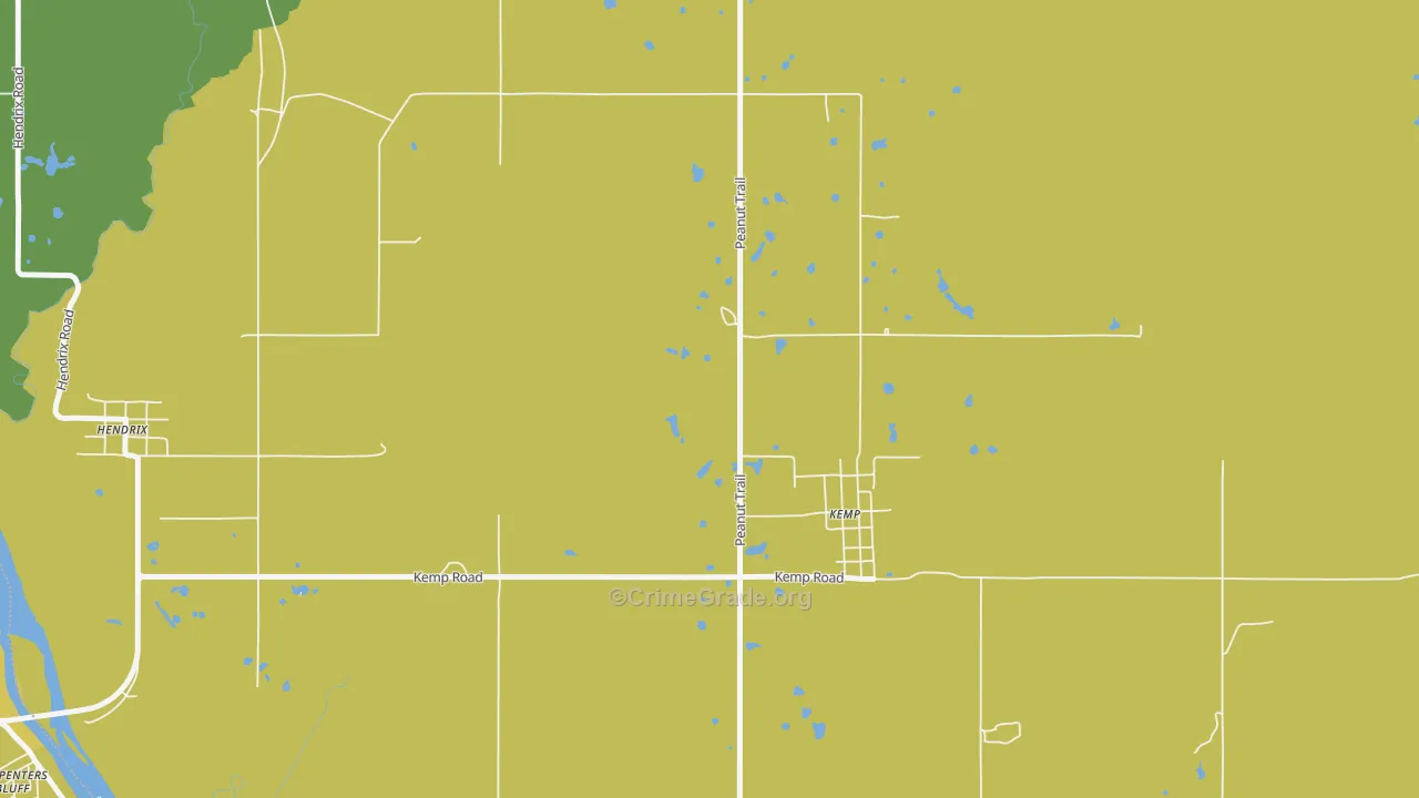 Kemp, OK Map of Drug-Related Crime Rates