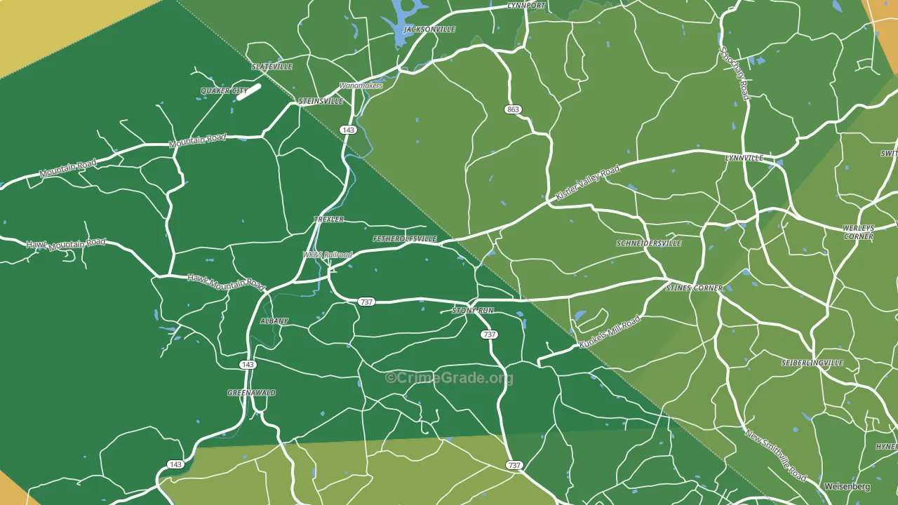 Kempton, PA Map of Drug-Related Crime Rates