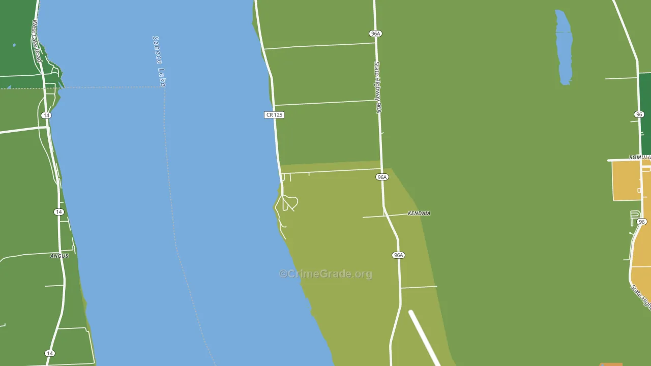 Kendaia, NY Map of Drug-Related Crime Rates