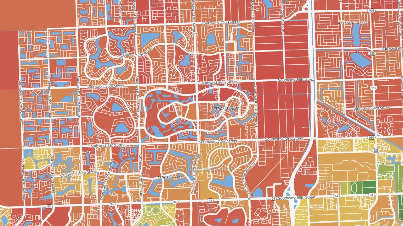 Kendale Lakes, FL Map of Drug-Related Crime Rates