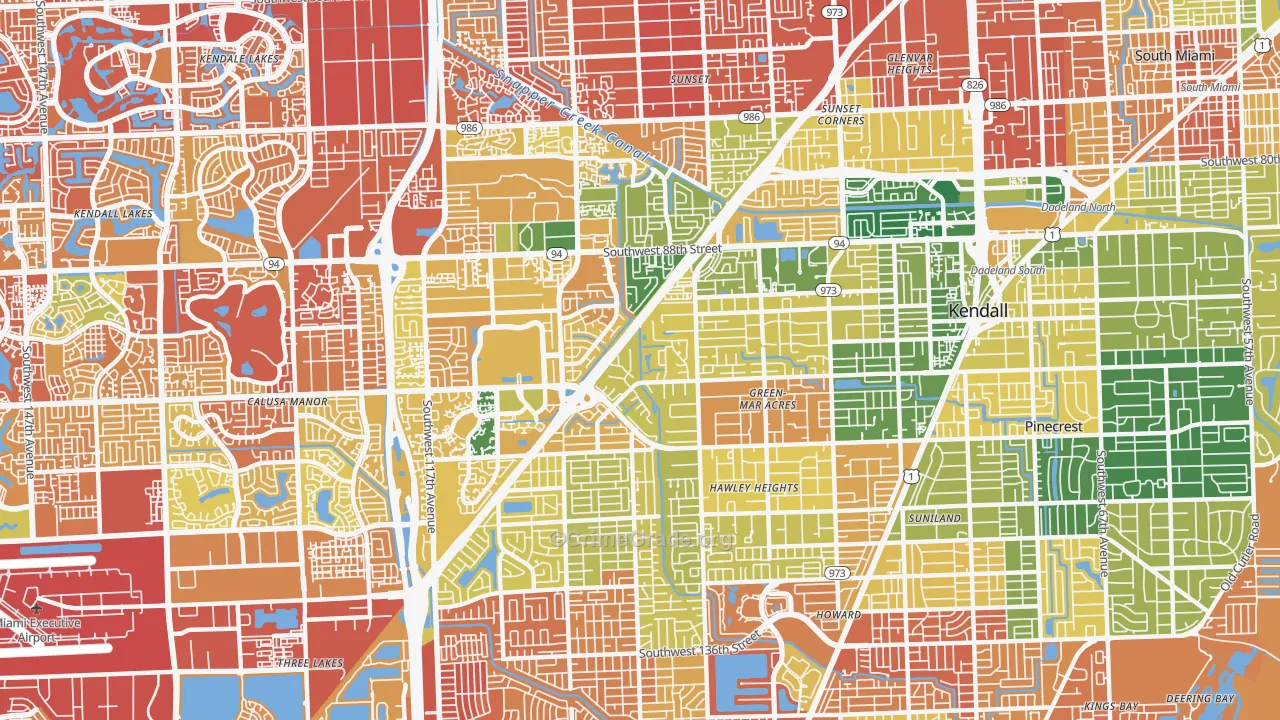 Kendall, FL Map of Drug-Related Crime Rates