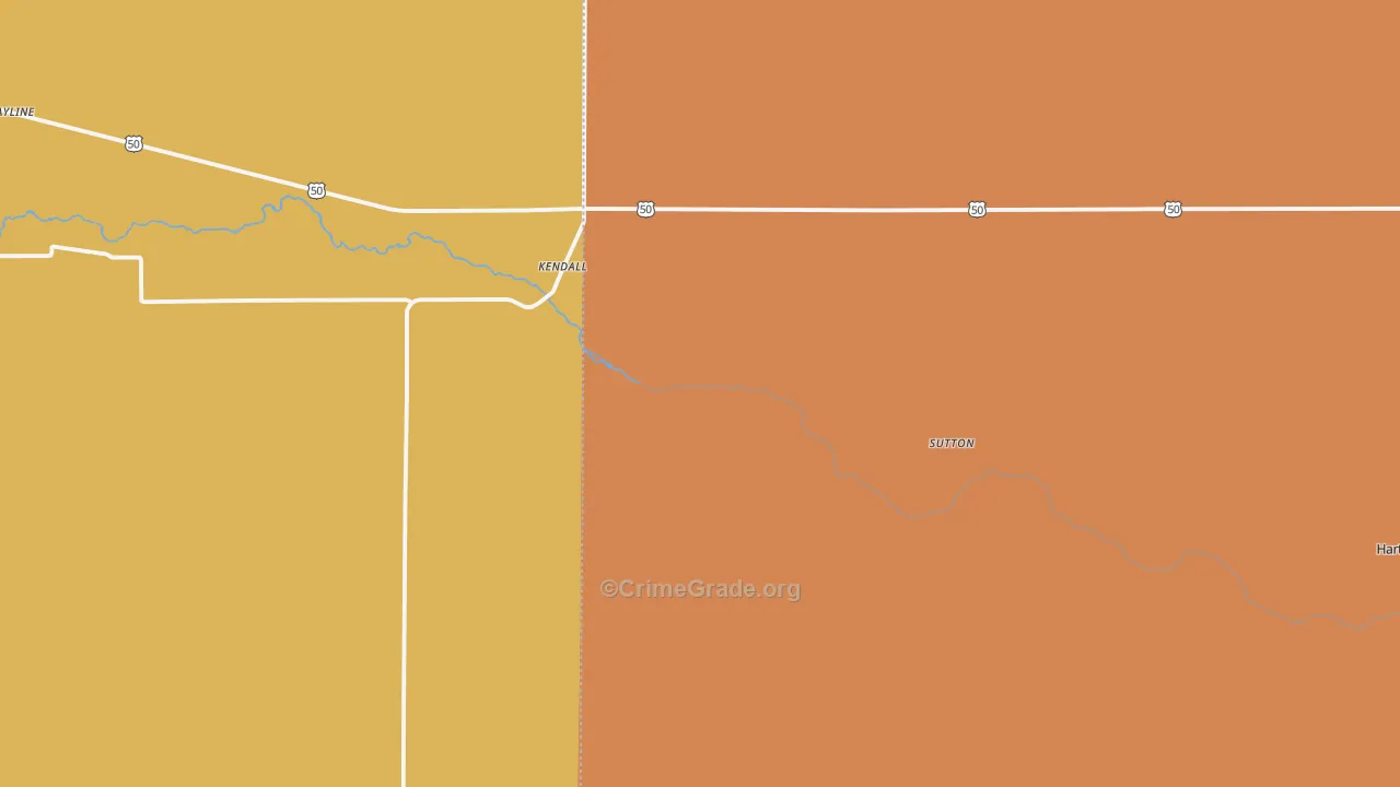 Kendall, KS Map of Drug-Related Crime Rates