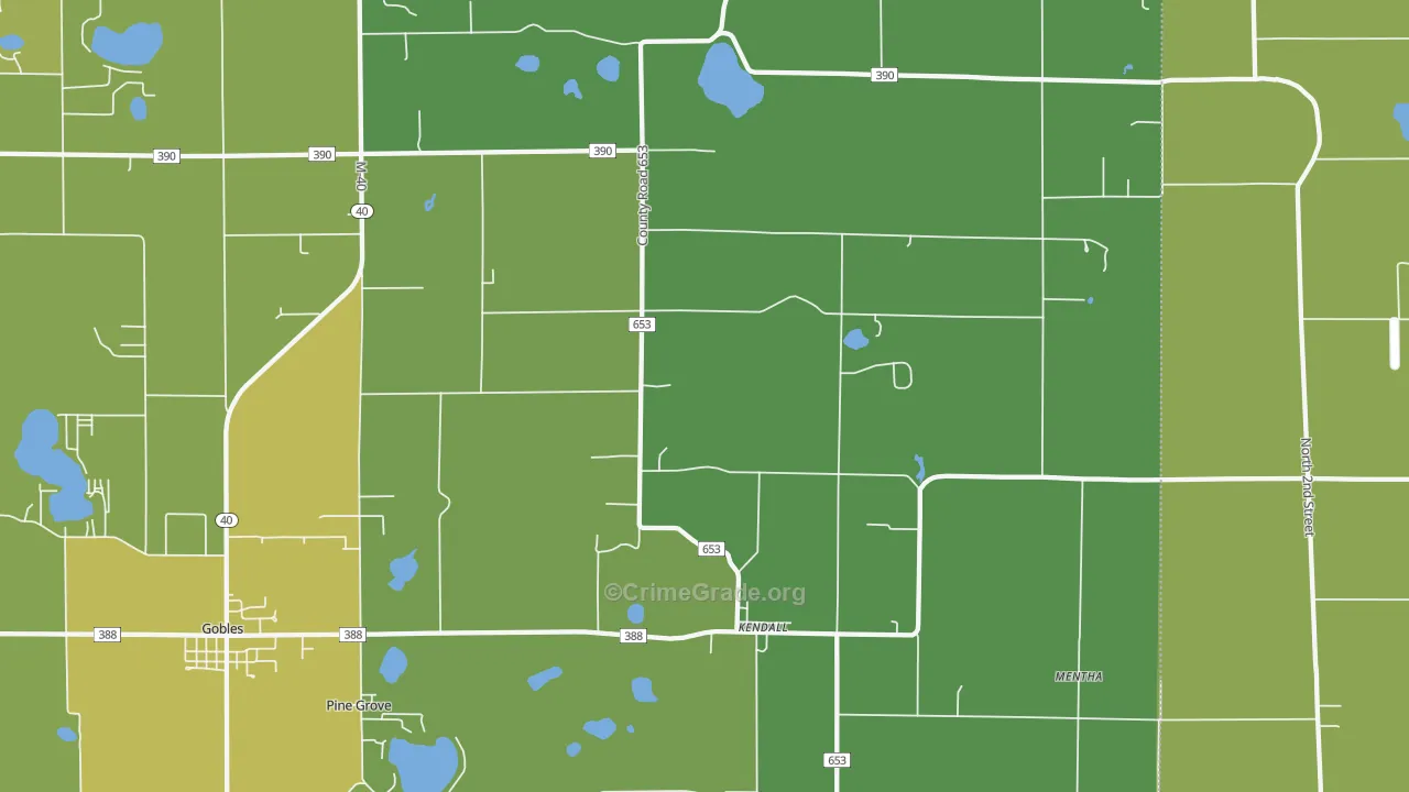 Kendall, MI Map of Drug-Related Crime Rates