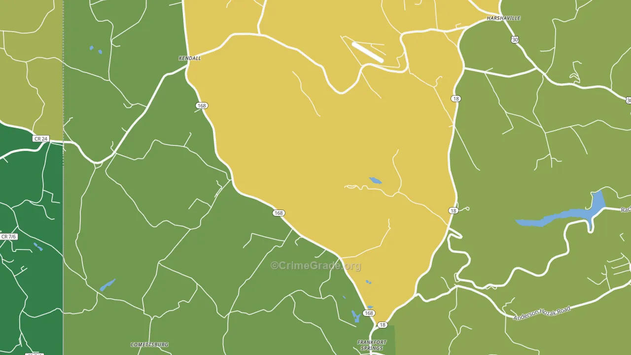 Kendall, PA Map of Drug-Related Crime Rates