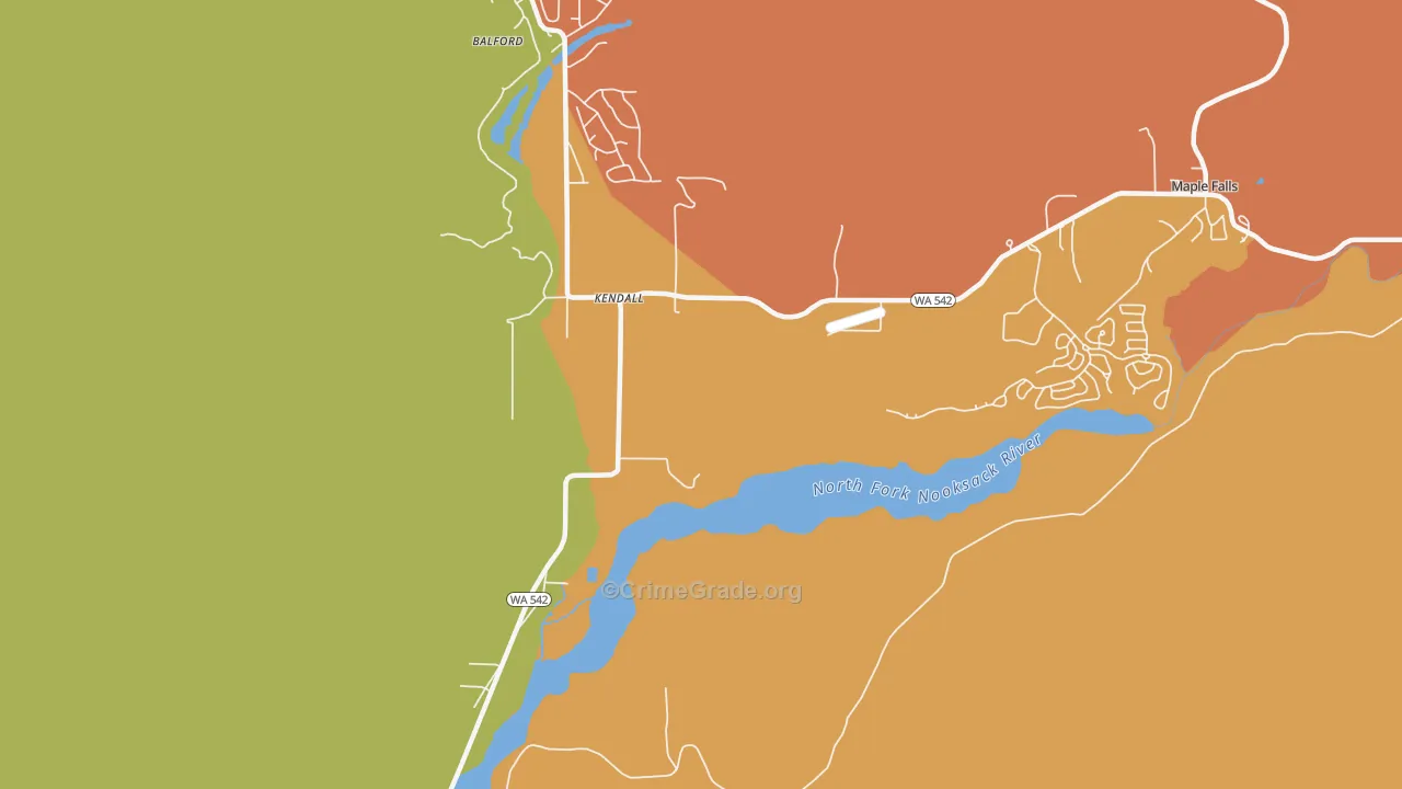 Kendall, WA Map of Drug-Related Crime Rates