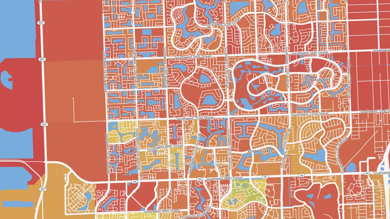 Kendall West, FL Map of Drug-Related Crime Rates