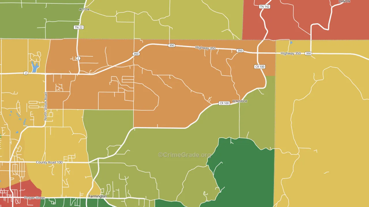Kendrick, MS Map of Drug-Related Crime Rates