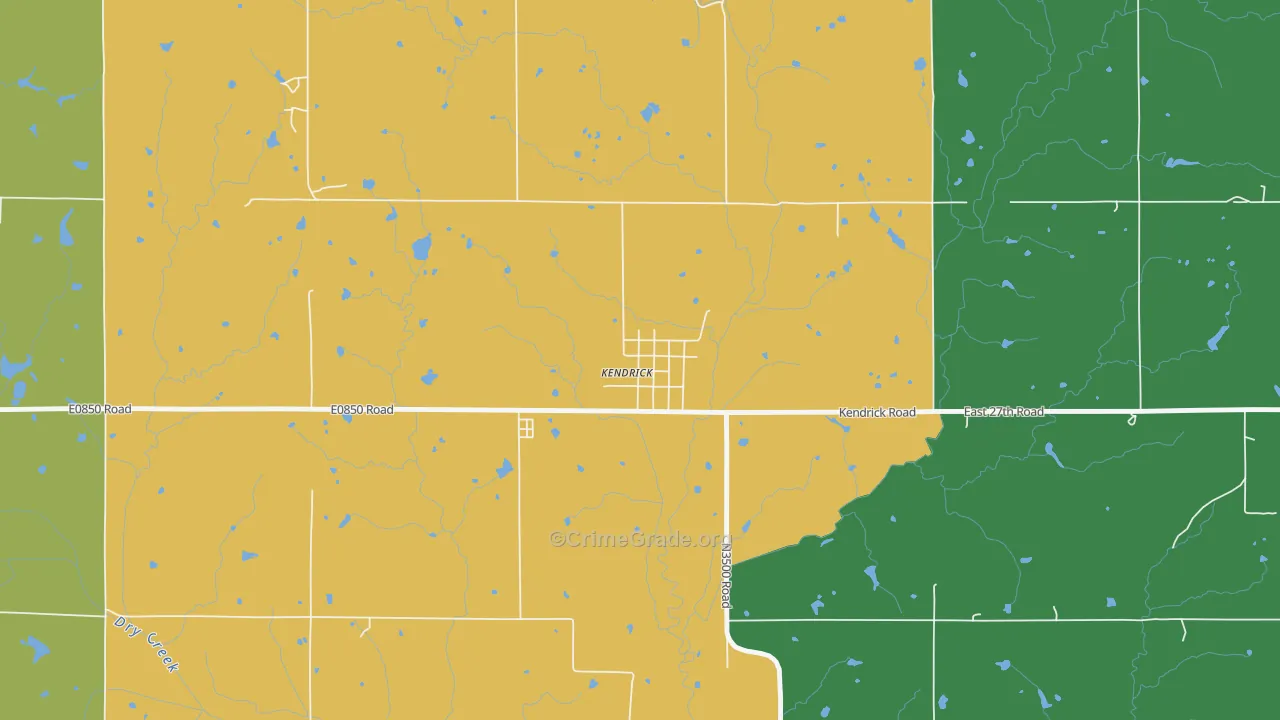 Kendrick, OK Map of Drug-Related Crime Rates