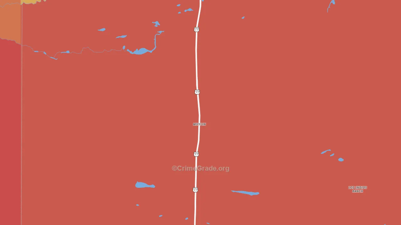 Kenedy County, TX Map of Drug-Related Crime Rates
