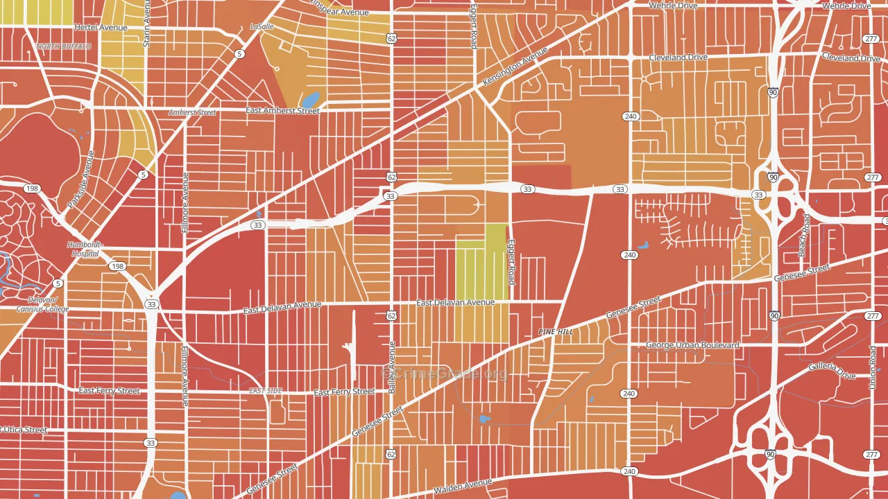 Kenfield, Buffalo, NY Map of Drug-Related Crime Rates