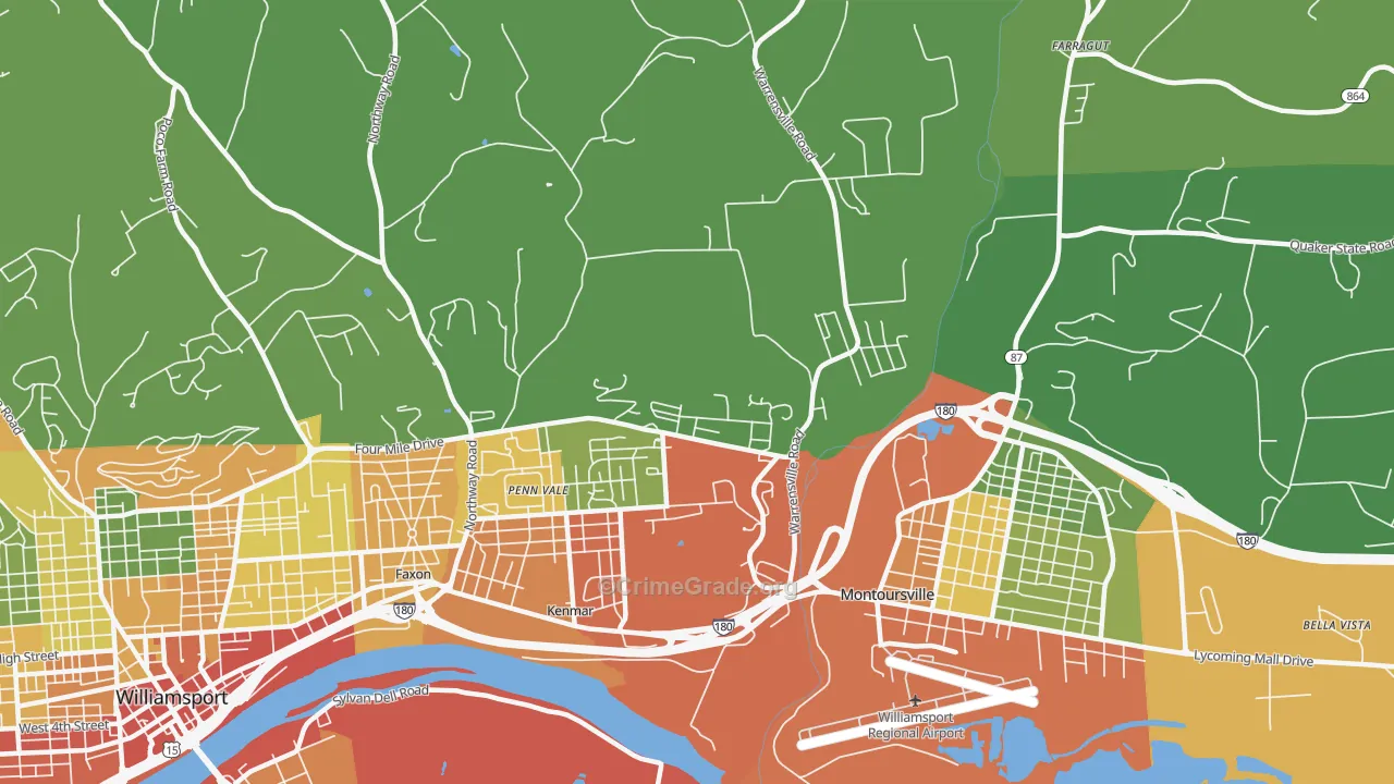 Kenmar, PA Map of Drug-Related Crime Rates