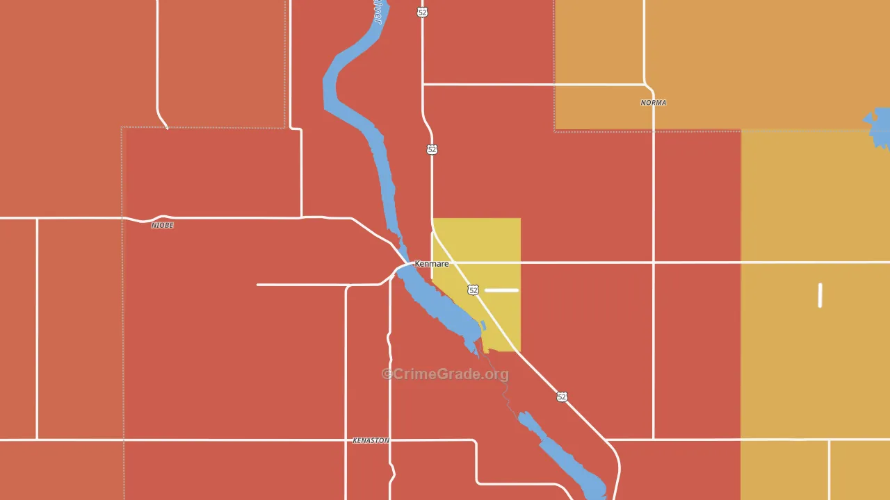 Kenmare, ND Map of Drug-Related Crime Rates