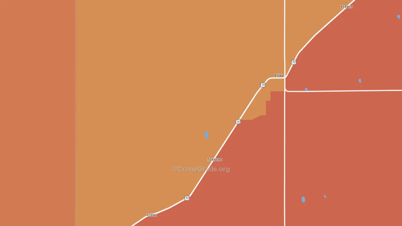 Kenna, NM Map of Drug-Related Crime Rates