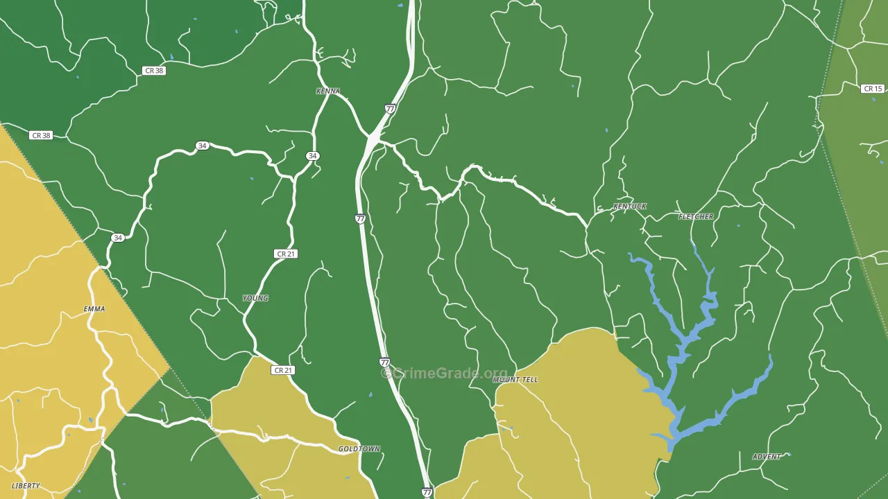 Kenna, WV Map of Drug-Related Crime Rates