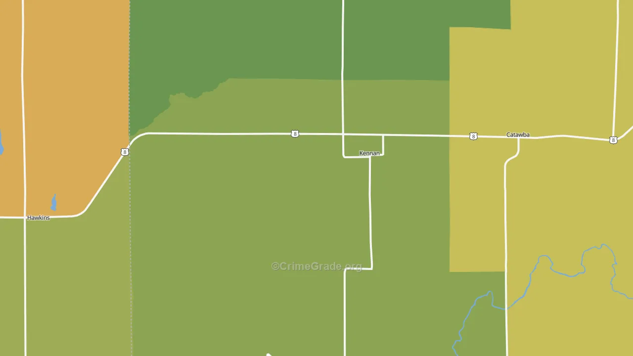 Kennan, WI Map of Drug-Related Crime Rates