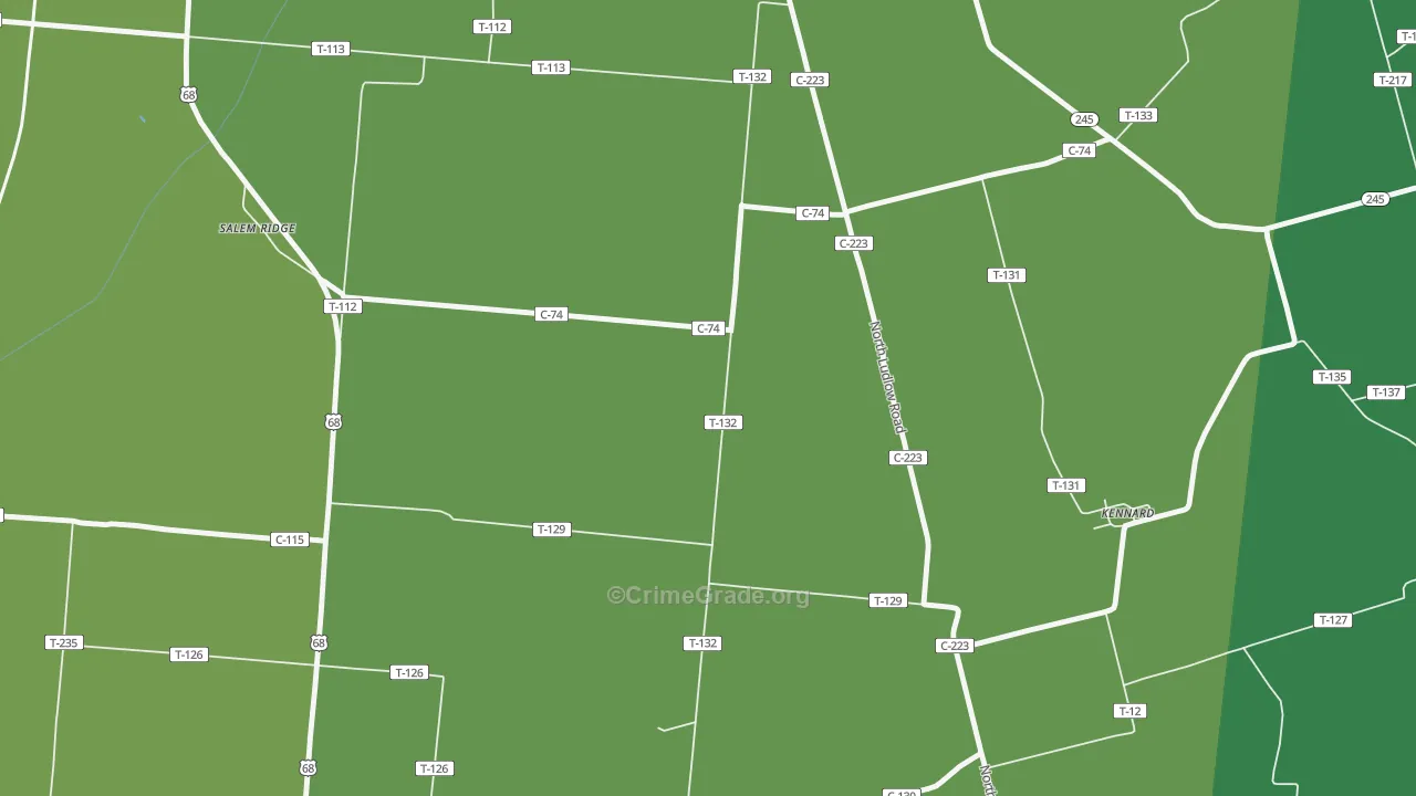 Kennard, OH Map of Drug-Related Crime Rates