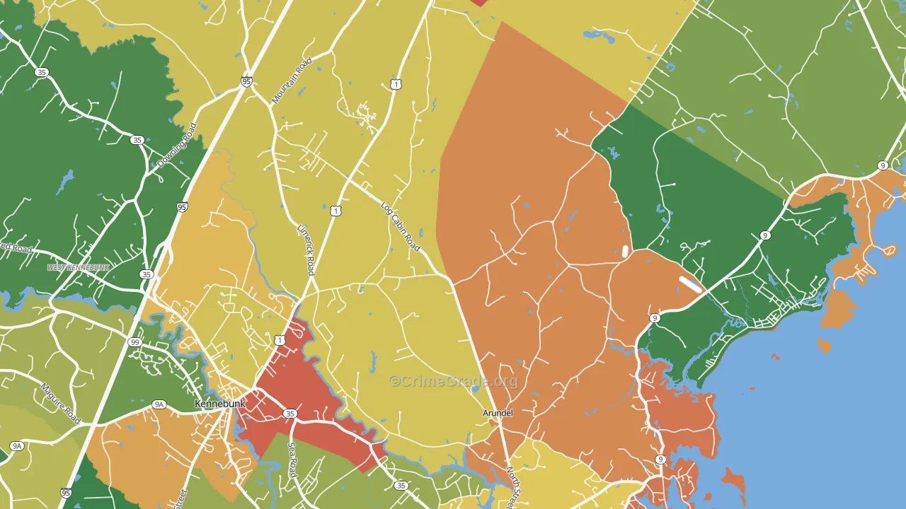 Kennebunkport, ME Map of Drug-Related Crime Rates
