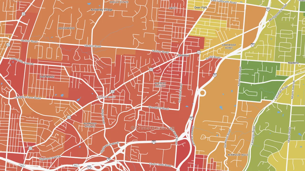 Kennedy Heights, Cincinnati, OH Map of Drug-Related Crime Rates