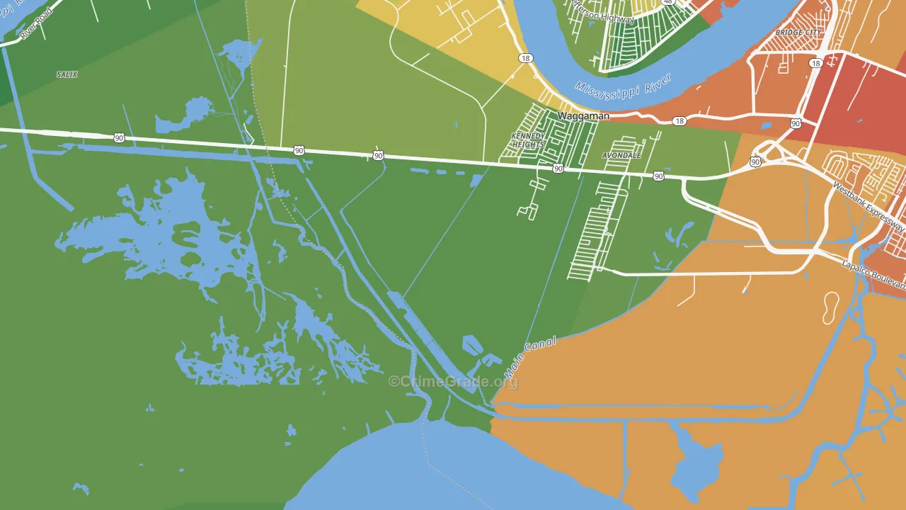 Kennedy Heights, LA Map of Drug-Related Crime Rates