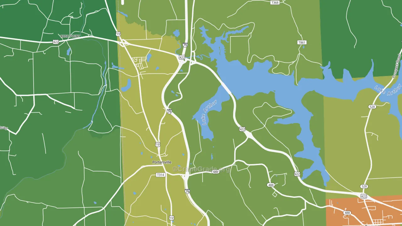 Kennedy Mill, PA Map of Drug-Related Crime Rates