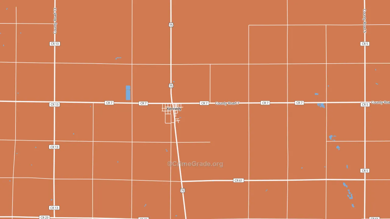 Kennedy, MN Map of Drug-Related Crime Rates